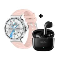 Combo Smartwatch Vidvie SW1624 Rosado + Audífonos LP40 Pro Negro