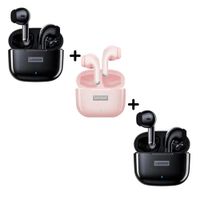 Combo Lenovo Audífonos LP40 PRO Negro X2 + LP40 PRO Rosado