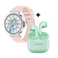Combo Smartwatch Vidvie SW1624 Rosado + Audífonos LP40 Pro Verde