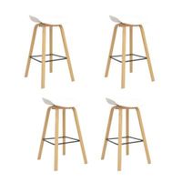 Pack de 4 Bancos Bar Modelo Seul Color blanco
