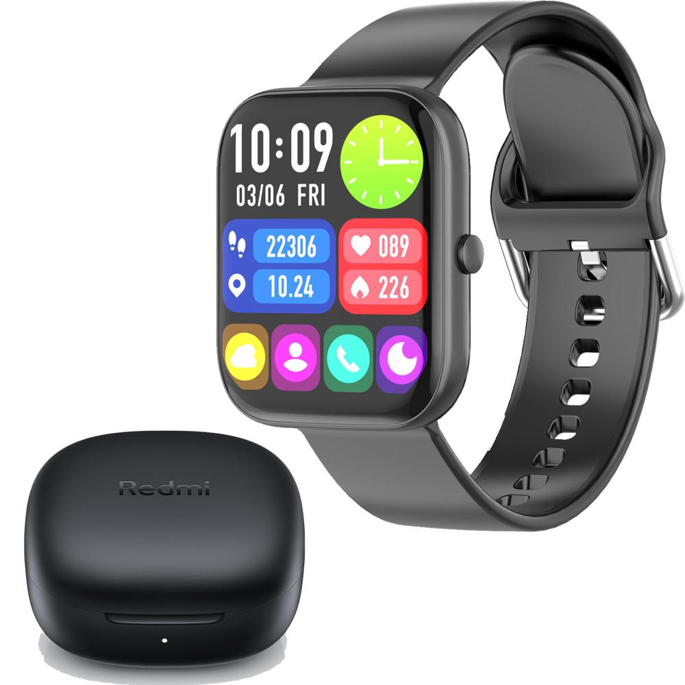 Combo Smartwatch Vidvie SW1618 Negro + Redmi Buds 6 Play Negro Xiaomi