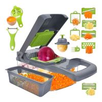 Picador De Verduras Multifuncional 14 En 1 Para Cortar, Rallar Y Rebanar Verde
