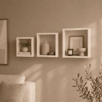 Juego De Cubos Repisas Flotantes Decorativos Blanco x 3und 30 25 20