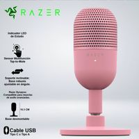 MICROFONO RAZER SEIREN V3 MINI SENSOR MUTE SUPREME RUIDO  ROSADO