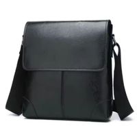 Morral Para Hombres De Diseño Elegante -  JEEP BULUO Cuero PU.CAFE Negro