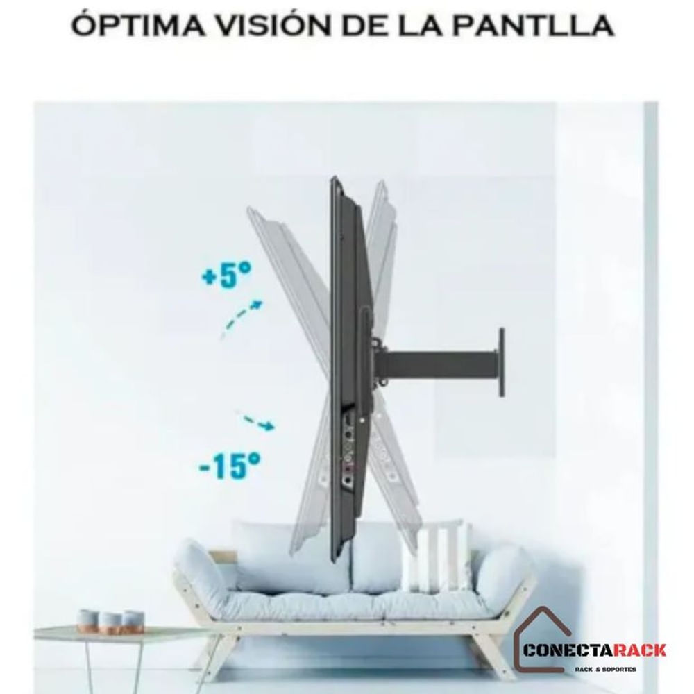 Rack De Pared Movil 32 - 65"" Solo 1 Brazo giratorio 180°.