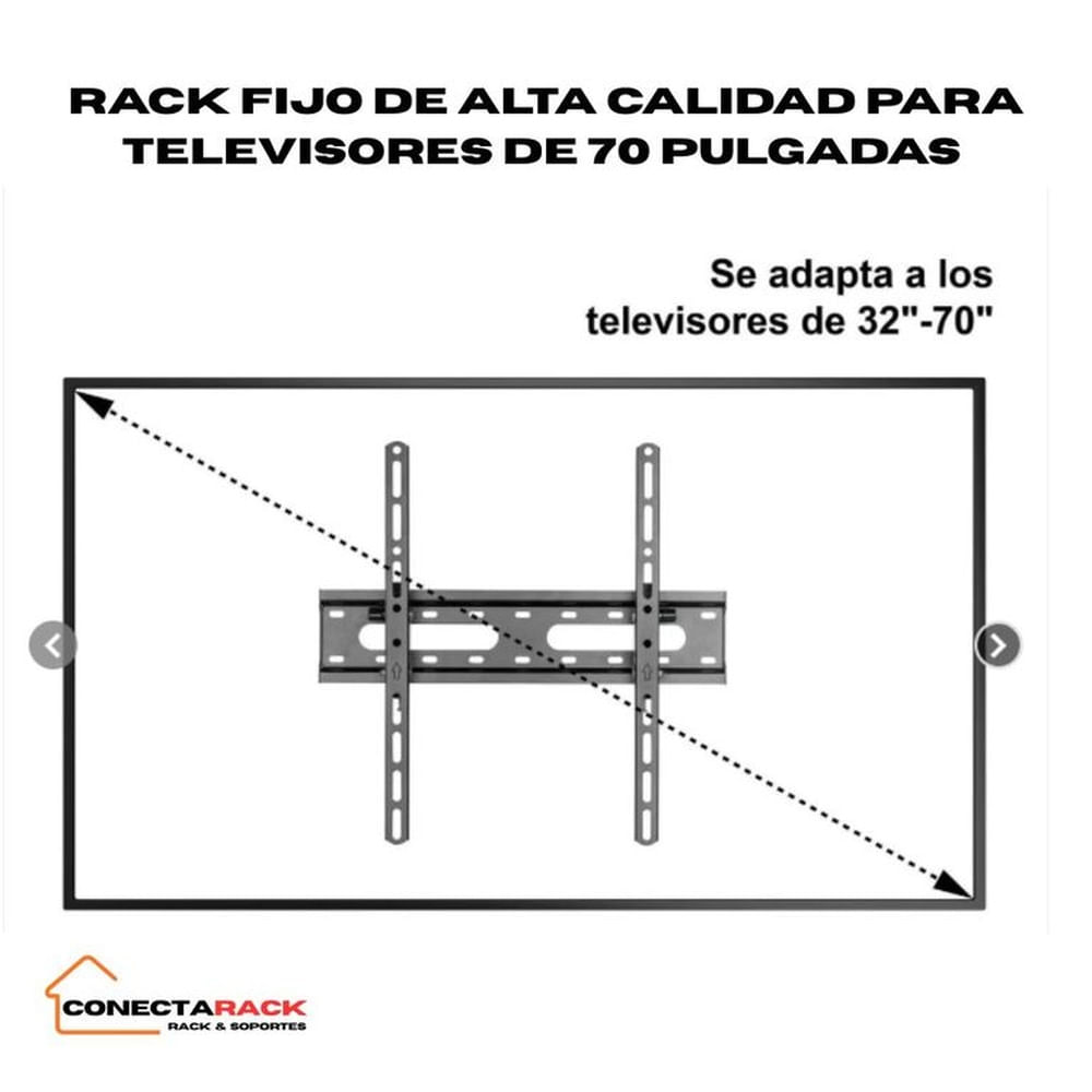 Rack fijo de alta calidad para televisores de 70 pulgadas modelo Premiun.