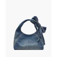 CARTERA MARC JACOBS THE BOW DENIM SACK MEDIUM | WASH INDIGO