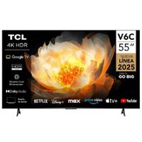 Televisor TCL 55 Pulgadas 4K HDR Google TV Smart TV HVA Panel 55V6C -Nuevo Modelo