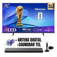 Televisor Smart TV HISENSE 75'' QLED UHD 4K 75QD6N GoogleTV 2025 - Ant - Soundbar TCL