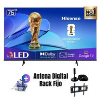 Televisor Smart TV HISESE 75'' QLED UHD 4K 75QD6N GoogleTV 2025 - Ant - Rack Fijo