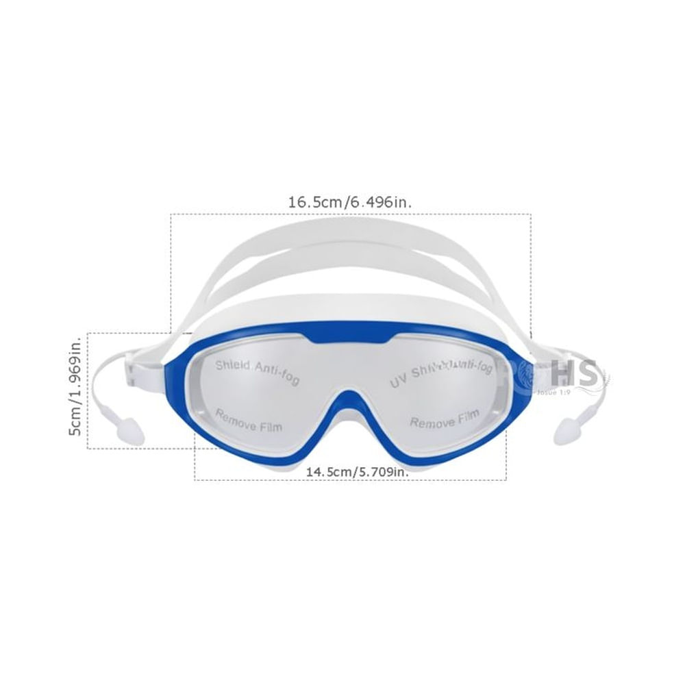 Lentes de Natación Antiempañante con Protección UV y Tapones de Oído Color Azul