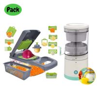 Pack Cocina Picador Multifuncional + Exprimidor de Naranja Verde