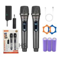 Micrófonos inalámbricos UHF profesionales Kimiso KMS-902MC con DSP antirruido, alcance 40 m