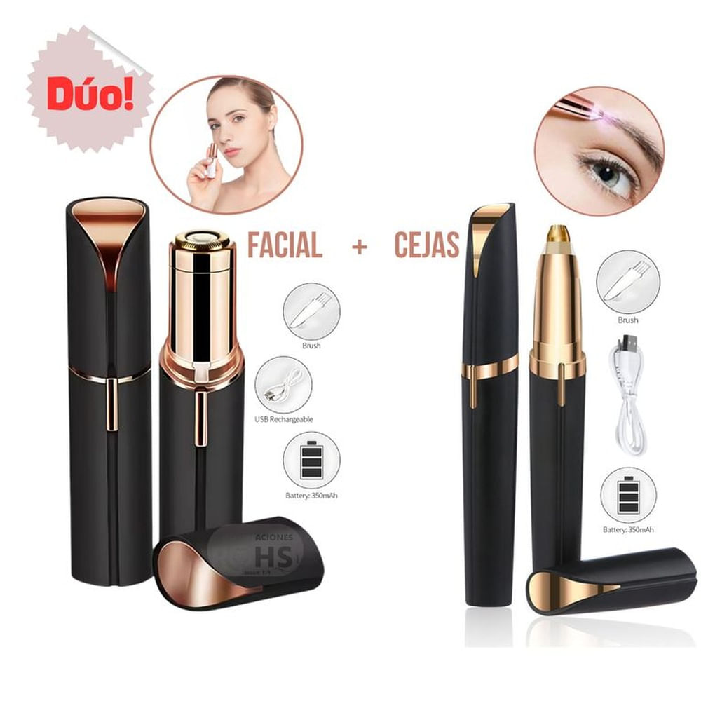 DUO Depilador Facial + Depilador de Cejas Recargable