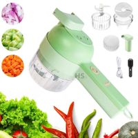 Picador Eléctrico Recargable USB Para Verduras Y Ajos Portátil Multifuncional Verde