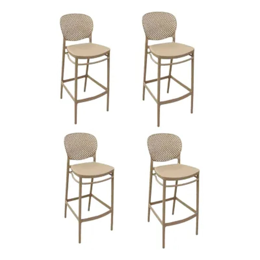 Pack de 4 Banco Bar Modelo BOSTON BEIGE