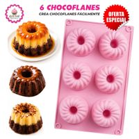 Molde de Silicona de 6 Chocoflanes para Repostería