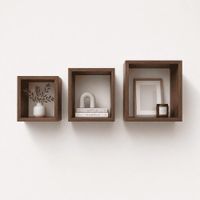 Juego De Cubos Repisas Flotantes Decorativos Marron x 3und 30 25 20