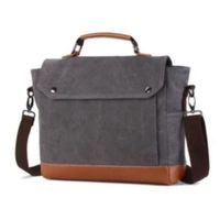 Maletin Bolso ejecutivo  Lona de alta calidad + cuero Pu - color Gris.