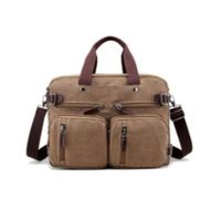 Maletin Mochila de lona de alta calidad Vintage color marron multiuso