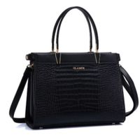 Cartera GLAMOUR diseño elegante ejecutivo Piel de cocodrilo Negro