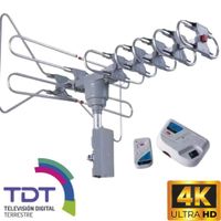 Antena Amplificada Aérea Hd Tv  Rotor 360 Booster Y Control Remoto.