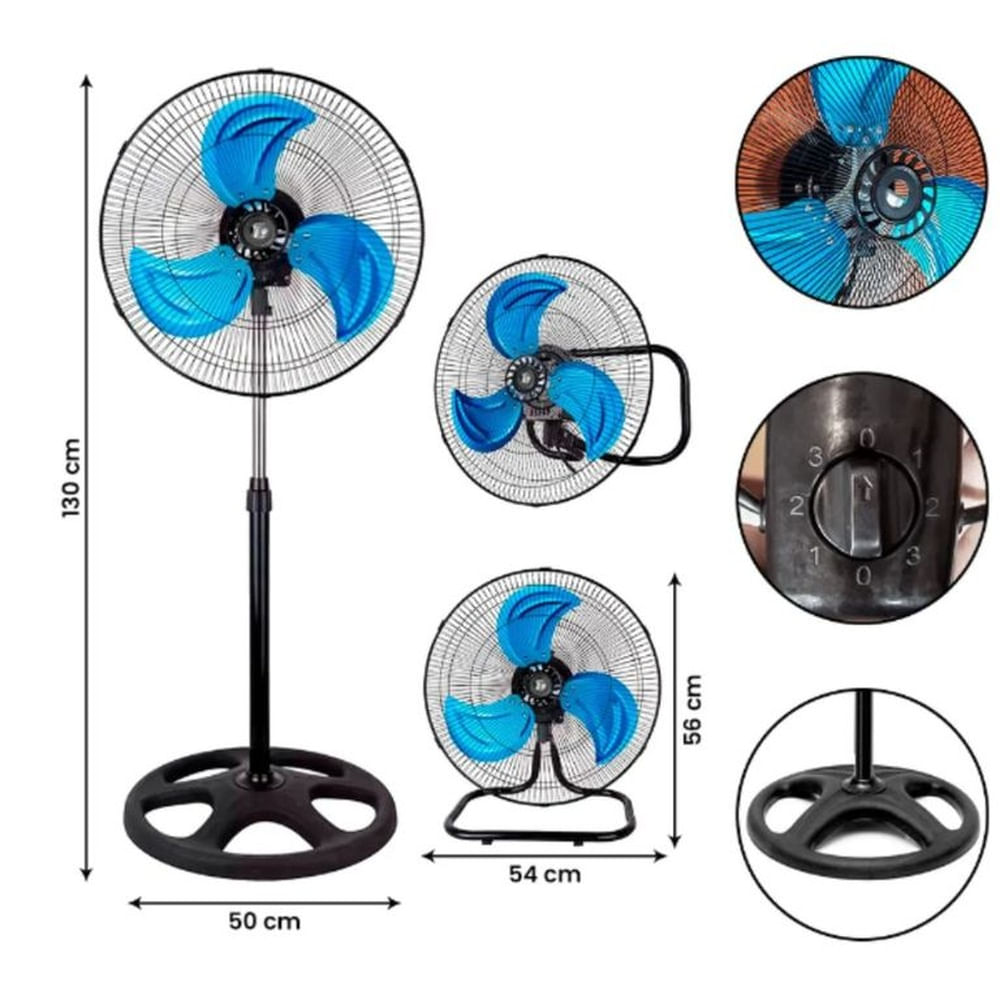 Ventilador 3 en 1 de  3 astas de 18 pulgadas.