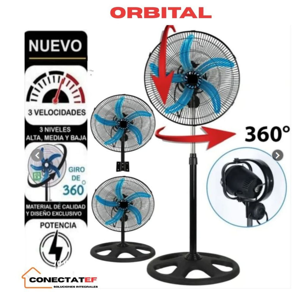Ventilador 3 en 1 Orbital 18? 70W  de 5 astas.
