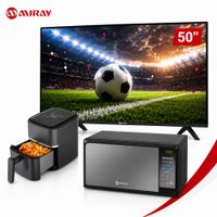 Combo TV 50 Pulgadas 4K Google TV Más Microondas 20L Más Freidora de Aire 3L