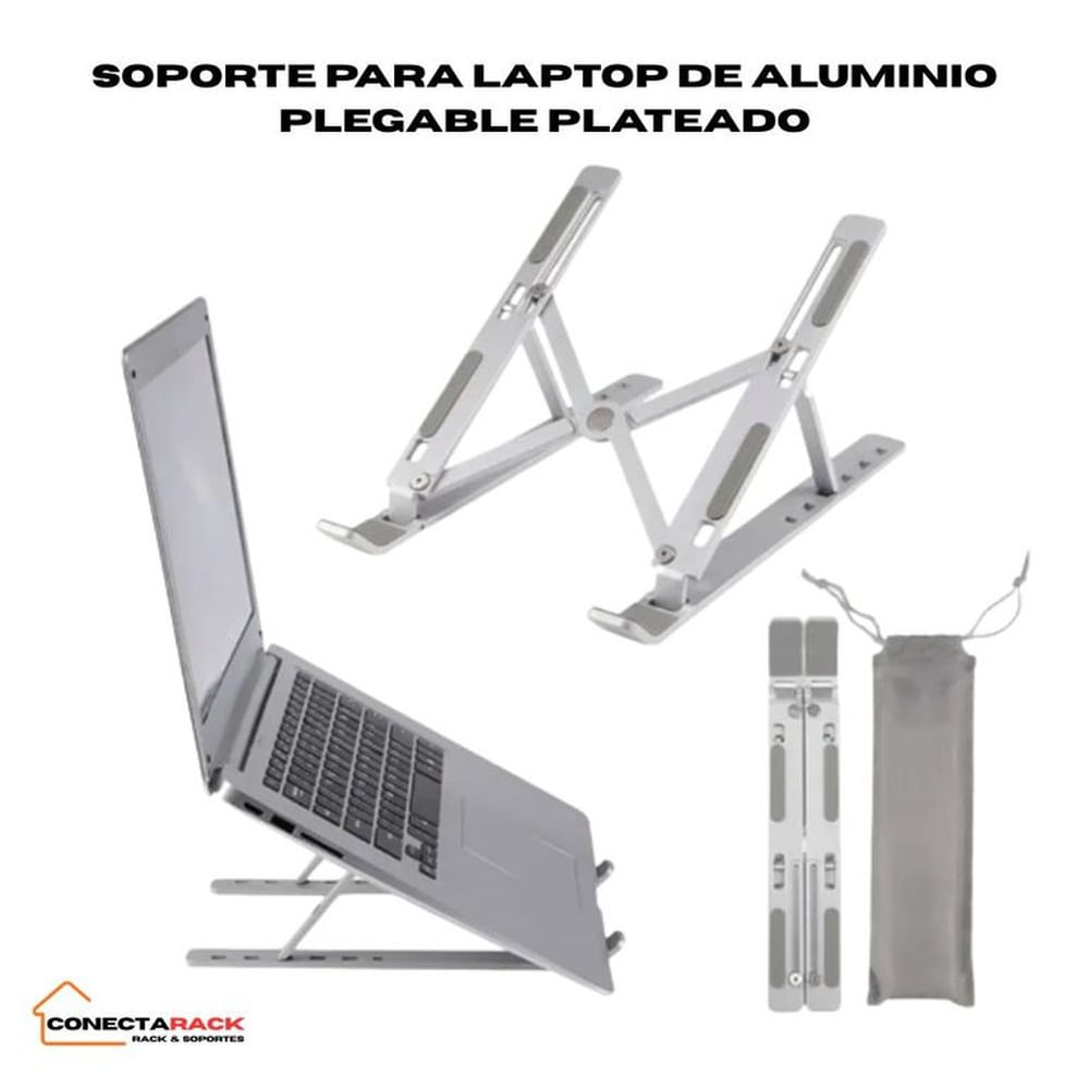 Soporte o base plegable para Laptop o Tablet ajustable de aluminio