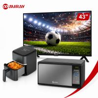 Combo TV 43 Pulgadas Google TV FHD Más Microondas 20L Más Freidora de Aire 3L