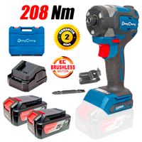 Atornillador de Impacto Industrial 6.35mm Dongcheng DCPL208EM 20V 208Nm 2Bat x 4Ah Brushless