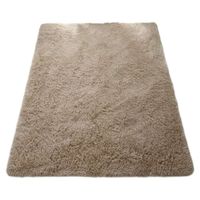 Alfombra De Felpa Piso Decorativo 150cm x 80cm Marrón Claro