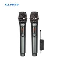 MICRÓFONO INALÁMBRICO DOBLE DE MANO VHF RECARGABLE  ALL SOUND WP-15VB