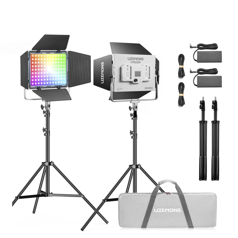 KIT DE 2 LUCES LED RGB Litemons Godox LP600R - PARANTES - MALETÍN