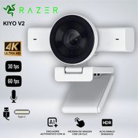 WEBCAM RAZER KIYO V2 -  PARA STREAMING ULTRA HD 4K 30FPS BLANCO