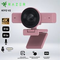 WEBCAM RAZER KIYO V2 -  PARA STREAMING ULTRA HD 4K 30FPS ROSA CUARZO