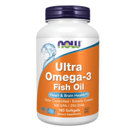 Ultra Omega 3 Destilado NOW Foods Recubrimiento Entérico 180 Softgels