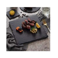 Plato Nice Cuadrado Pizarra 25 X 25 Cm Para Cena Postre Sushi x 2 Und