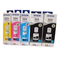 KIT X5 TINTAS EPSON 524 -2 NEGROS Y COLORES CMY