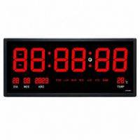 Reloj Digital LED de Pared Grande 60x26 cm con Fecha. Temperatura y Formato 12-24 Horas