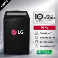 Lavadora LG 16 kg Carga Superior TurboDrum WT16OBVTB - Onyx Negro
