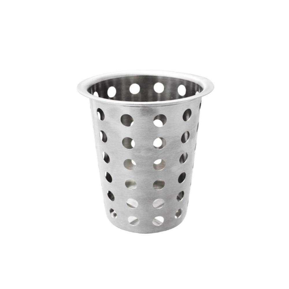 Portacubiertos de Acero Inoxidable Perforado - Escurridor Cilíndrico para Mesa