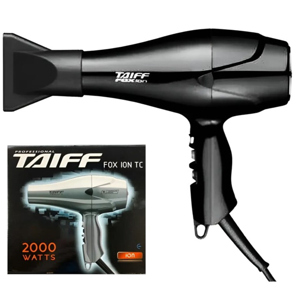 Secadora De Cabello Profesional Taiff Fox Ion TC 2000w Negro