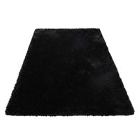 Alfombra De Felpa Piso Decorativo 150cm x 80cm Negra