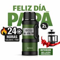 FACUSA - TERMO EXPLORER EN ACERO INOXIDABLE 2L - VERDE Y NEGRO CON CAFETERA GRATIS