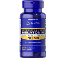 Melatonina Puritan's Pride 10 mg x 120 Cápsulas Apoyo para el Descanso y Sueño
