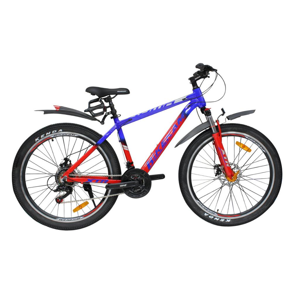 Bicicleta Montañera Bikekam Roma Aro 26 Aluminio Shimano 21V con Frenos de Disco Roja con Azul