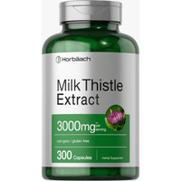 Milk Thistle Extract 3000 mg Horbaach  300 Cápsulas Extracto de Cardo Mariano